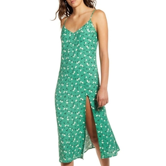 REFORMATION Crimini Dress In Pico Green Floral - Picture 1 of 7